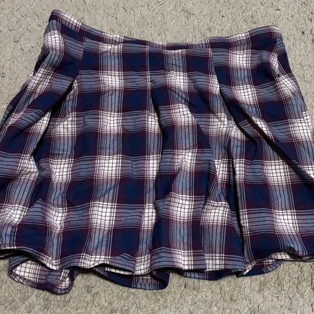 SO Navy & White Plaid mini Skirt